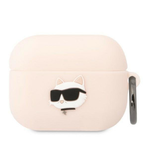 Оригинален калъф за слушалки Karl LAGERFELD Silicone Choupette Head 3D KLAPRUNCHP - AirPods Pro розов - Img 1