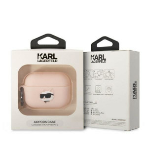 Оригинален калъф за слушалки Karl LAGERFELD Silicone Choupette Head 3D KLAP2RUNCHP - AirPods Pro 2 розов - Img 4