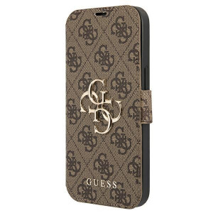 Оригинален калъф тип книга GUESS 4G Big Metal Logo GUBKP13L4GMGBR - iPhone 13 Pro кафяв - Img 1