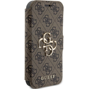 Оригинален калъф тип книга GUESS 4G Metal Logo - iPhone 15 Pro кафяв - Img 4