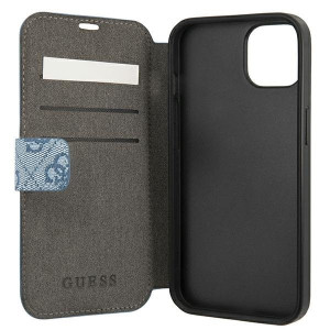 Оригинален калъф тип книга GUESS 4G Stripe GUBKP13S4GDBL - iPhone 13 mini син - Img 5