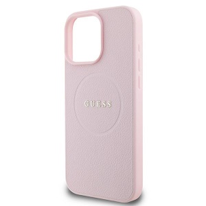 Оригинален Калъф Guess MagSafe Grained Gold Ring iPhone 15 Pro Max Case - Розов - Img 6