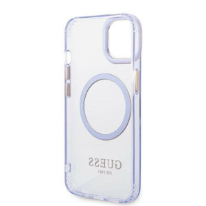 Оригинален полупрозрачен твърд гръб GUESS Gold Outline MagSafe GUHMP14SHTCMU - iPhone 14 лилав - Img 7