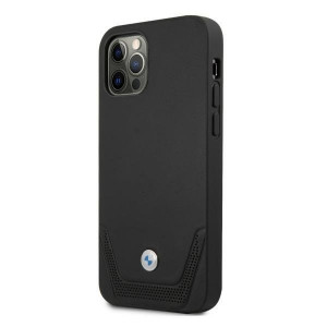 Оригинален твърд гръб от еко кожа BMW Leather Perforate BMHCP12LRSWPK - iPhone 12 Pro Max черен - Img 2