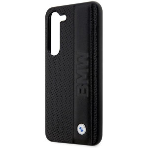 Оригинален твърд гръб от еко кожа BMW Leather Textured & Stripe BMHCS23S22RDPK - Samsung Galaxy S23 черен - Img 6