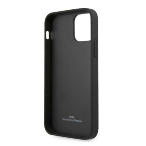 Оригинален твърд гръб от естествена кожа BMW Leather Perforate Sides BMHCP12MRSCSK - iPhone 12 / 12 Pro черен - Img 7