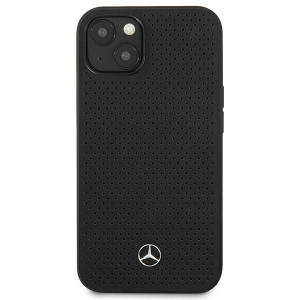 Оригинален твърд гръб с естествена кожа MERCEDES Leather Perforated MEHCP13MDELBK - iPhone 13 черен - Img 3