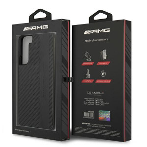 Оригинален твърд гръб AMG Carbon Stripe & Embossed AMHCS22MBLSCA - Samsung Galaxy S22+ черен - Img 8