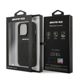Оригинален твърд гръб AMG Leather Curved Lines AMHCP13LOSDBK - iPhone 13 Pro черен - Img 8