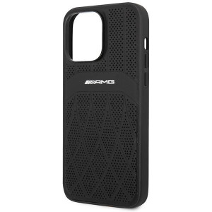 Оригинален твърд гръб AMG Leather Curved Lines MagSafe AMHMP14XOSDBK - iPhone 14 Pro Max черен - Img 6