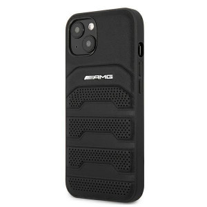 Оригинален твърд гръб AMG Leather Debossed Lines AMHCP13SGSEBK - iPhone 13 mini черен - Img 2