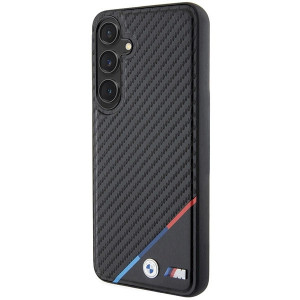 Оригинален твърд гръб BMW Carbon Tricolor MagSafe BMHMS24S23PUDTK - Samsung Galaxy S24 черен - Img 2