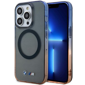 Оригинален твърд гръб BMW Gradient Bumper MagSafe BMHMP14LHTGE - iPhone 14 Pro сив - Img 1