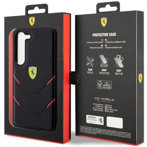 Оригинален твърд гръб FERRARI Hot Stamp Lines FEHCS23SPBAK - Samsung Galaxy S23 черен - Img 8