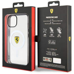 Оригинален твърд гръб FERRARI Outline MagSafe FEHMP14SURKT - iPhone 14 прозрачен - Img 8