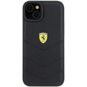 Оригинален твърд гръб FERRARI Quilted Metal Logo FEHCP15MRDUK - iPhone 15 Plus черен - Img 3