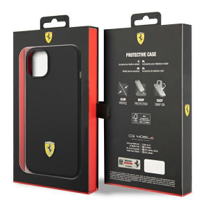 Оригинален твърд гръб FERRARI Silicone Metal Logo FEHCP14MSIBBK - iPhone 14 Plus черен - Img 8