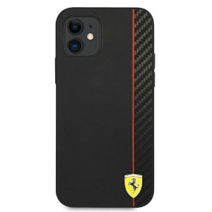 Оригинален твърд гръб FERRARI Track Carbon Stripe FESAXHCP12SBK - iPhone 12 mini черен - Img 3