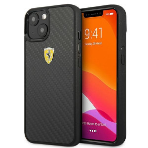 Оригинален твърд гръб FERRARI Track Real Carbon FEHCP13SFCABK - iPhone 13 mini черен - Img 1