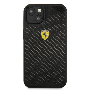 Оригинален твърд гръб FERRARI Track Real Carbon FEHCP13SFCABK - iPhone 13 mini черен - Img 3