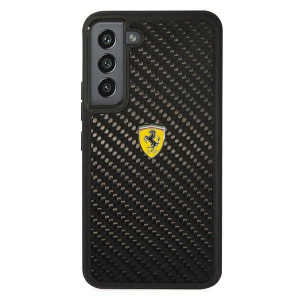 Оригинален твърд гръб FERRARI Track Real Carbon FEHCS22MFCAK - Samsung Galaxy S22+ черен - Img 3