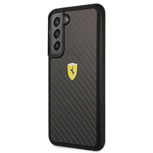 Оригинален твърд гръб FERRARI Track Real Carbon FEHCS22SFCAK - Samsung Galaxy S22 черен - Img 2