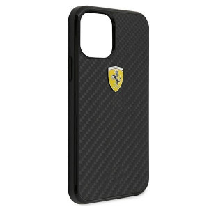 Оригинален твърд гръб FERRARI Track Real Carbon FERCAHCP12SBK - iPhone 12 mini черен - Img 7