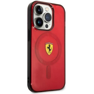 Оригинален твърд гръб FERRARI Translucent MagSafe FEHMP14XURKR - iPhone 14 Pro Max червен полупрозрачен - Img 4