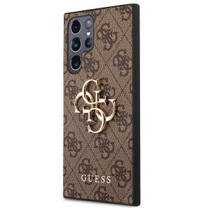 Оригинален твърд гръб GUESS 4G Big Metal Logo GUHCS22L4GMGBR - Samsung Galaxy S22 Ultra кафяв - Img 2