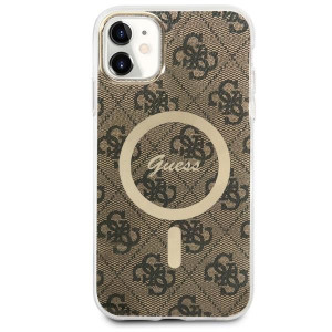 Оригинален твърд гръб GUESS 4G GUHMN61H4STW - iPhone 11 кафяв - Img 2