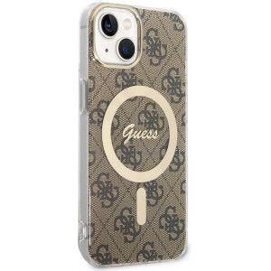 Оригинален твърд гръб GUESS 4G GUHMP14MH4STW - iPhone 14 Plus кафяв - Img 3