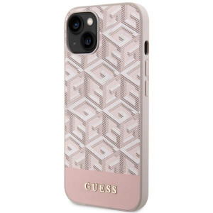 Оригинален твърд гръб GUESS GCube Stripes MagSafe GUHMP14SHGCFSEP - iPhone 14 розов - Img 2