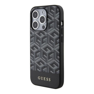 Оригинален твърд гръб GUESS GCube Stripes MagSafe - iPhone 15 Pro черен - Img 2