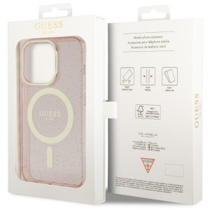 Оригинален твърд гръб GUESS Glitter Gold MagSafe GUHMP14XHCMCGP - iPhone 14 Pro Max розов - Img 8