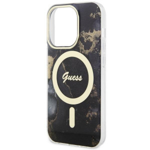 Оригинален твърд гръб GUESS Golden Marble MagSafe GUHMP14LHTMRSK - iPhone 14 Pro черен - Img 6