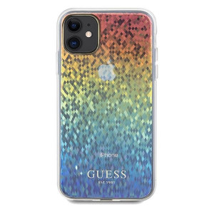 Оригинален твърд гръб GUESS IML Faceted Mirror Disco Iridescent - iPhone 11 многоцветен - Img 3