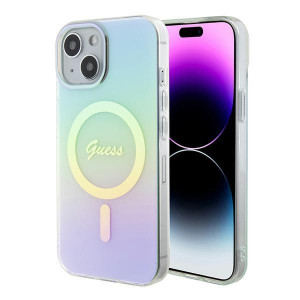 Оригинален твърд гръб GUESS IML Iridescent MagSafe GUHMP15SHITSQ - iPhone 15 тюркоаз - Img 1