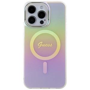 Оригинален твърд гръб GUESS IML Iridescent MagSafe - iPhone 15 Pro розов - Img 3