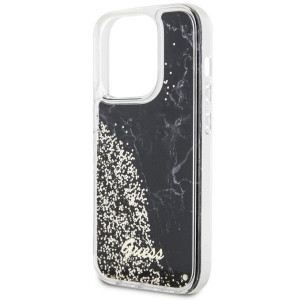 Оригинален твърд гръб GUESS Liquid Glitter Marble GUHCP14LLCSGSGK - iPhone 14 Pro черен - Img 6