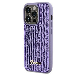 Оригинален твърд гръб GUESS Sequin Script Metal - iPhone 13 Pro Max лилав - Img 2