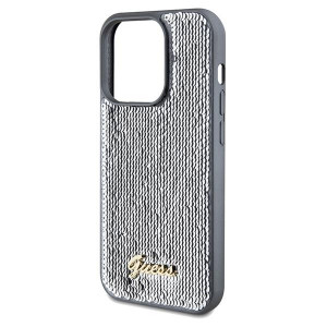 Оригинален твърд гръб GUESS Sequin Script Metal - iPhone 14 Pro сребрист - Img 6