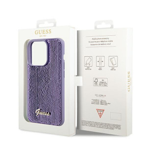 Оригинален твърд гръб GUESS Sequin Script Metal - iPhone 14 Pro Max лилав - Img 8