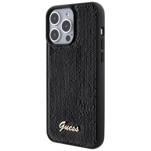 Оригинален твърд гръб GUESS Sequin Script Metal - iPhone 15 Pro Max черен - Img 2