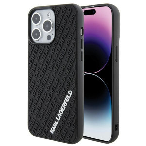 Оригинален твърд гръб KARL LAGERFELD 3D Rubber Multi Logo - iPhone 15 Pro Max черен - Img 1