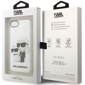 Оригинален твърд гръб KARL LAGERFELD Gliter Karl & Choupette KLHCI8HNKCTGT - iPhone 7 / 8 / SE (2nd gen) / SE (3rd gen) прозрачен - Img 8