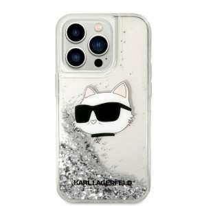 Оригинален твърд гръб KARL LAGERFELD Glitter Choupette Head KLHCP14XLNHCS - iPhone 14 Pro Max сребрист - Img 3