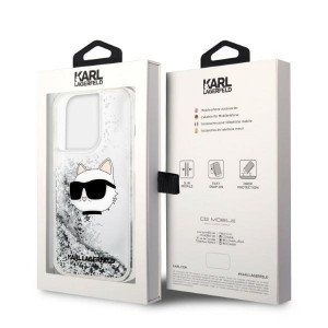 Оригинален твърд гръб KARL LAGERFELD Glitter Choupette Head KLHCP14XLNHCS - iPhone 14 Pro Max сребрист - Img 8