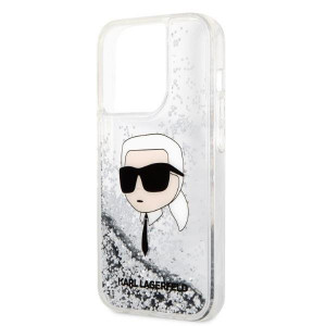 Оригинален твърд гръб KARL LAGERFELD Glitter Karl Head KLHCP14LLNKHCH - iPhone 14 Pro сребрист - Img 6