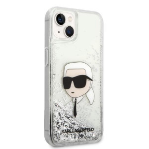Оригинален твърд гръб KARL LAGERFELD Glitter Karl Head KLHCP14MLNKHCH - iPhone 14 Plus сребрист - Img 4