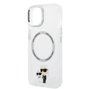 Оригинален твърд гръб KARL LAGERFELD Ikonik Karl & Choupette MagSafe KLHMP14MHNKCIT - iPhone 14 Plus прозрачен - Img 6